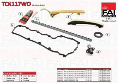 FAI AUTOPARTS tck117wo -  Комплект цепи привода распредвала